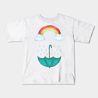 Rainbow and Rain Kids T-Shirt